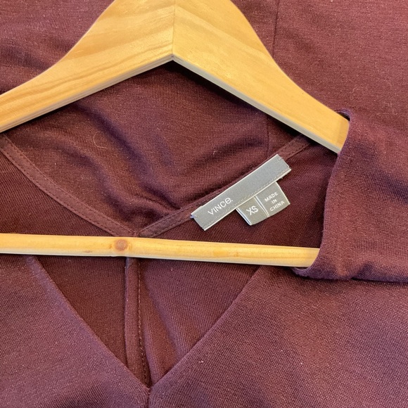 Vince Double V Neck Long Sleeve Tunic Knit Top - Picture 7 of 11